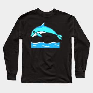 cute dolphin design whale fish animal welfare dolphin Long Sleeve T-Shirt